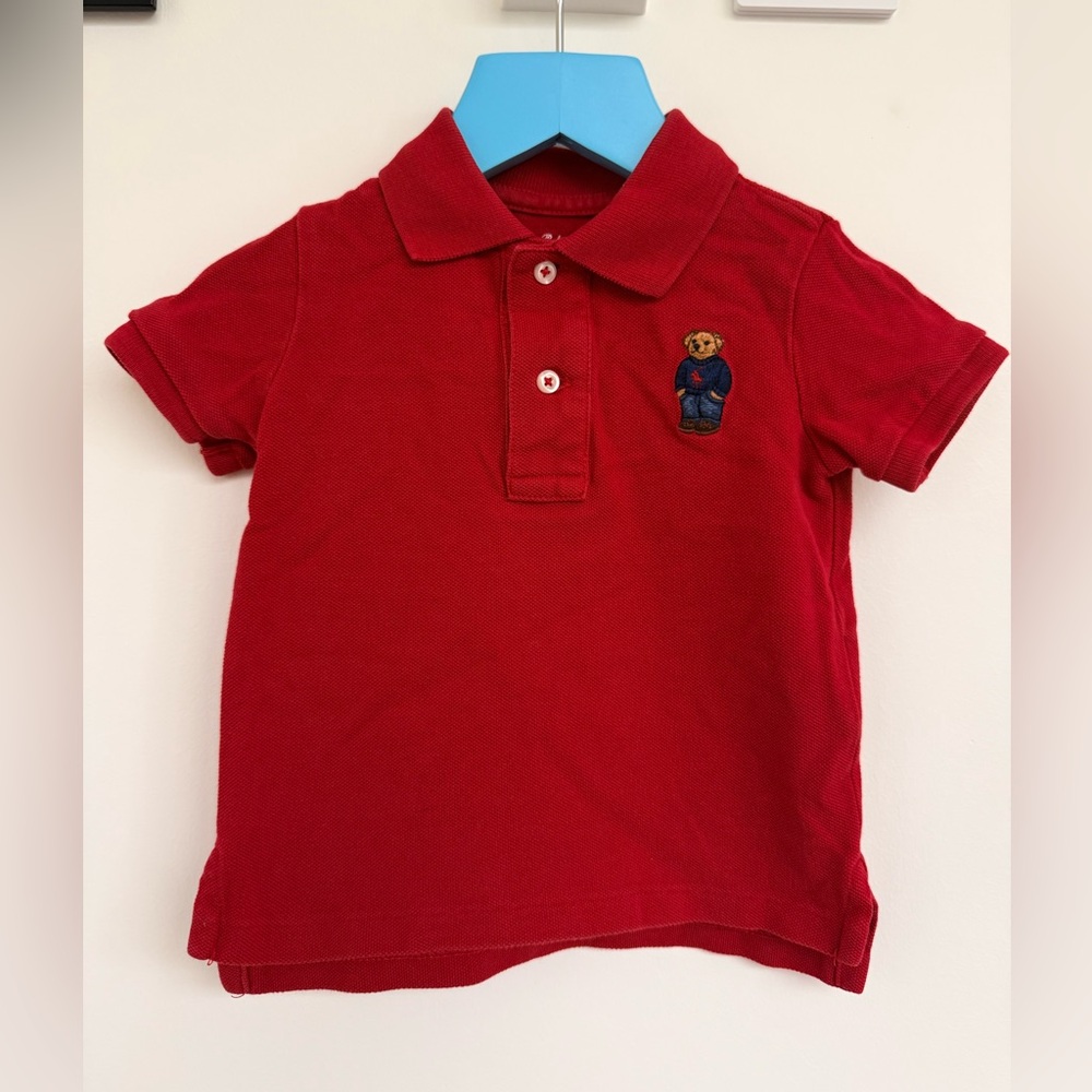 Ralph Lauren Red Polo with Embroidered Bear